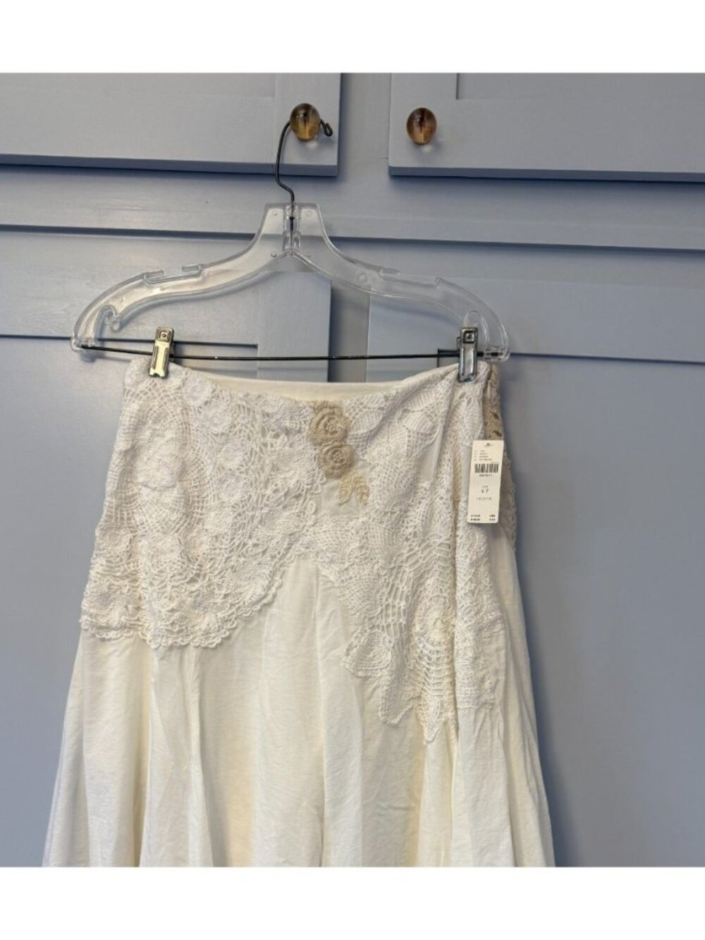 NWT 6P Anthropologie Crafted Crochet Skirt Lace Applique Lined - Picture 14 of 16